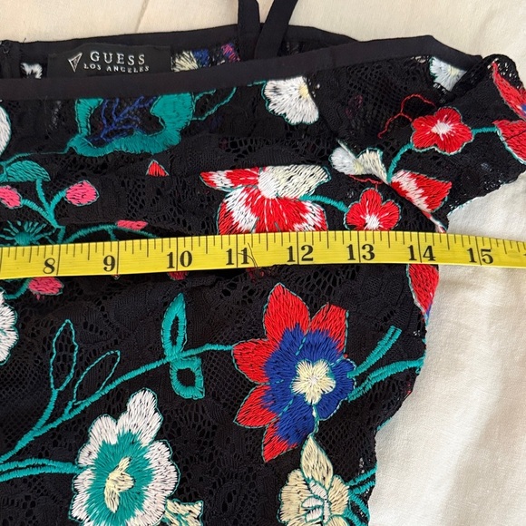 🎉SALE🎉Guess Vibrant Embroidered Floral Off-Shoulder Mini Dress - Picture 7 of 9